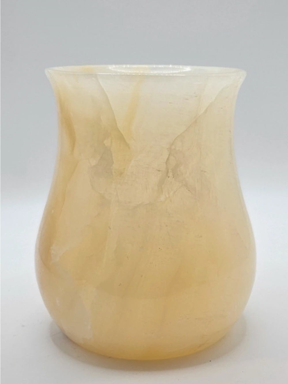 Vintage Pottery Barn Toscana Alabaster Candle Jar / Votive Hurricane